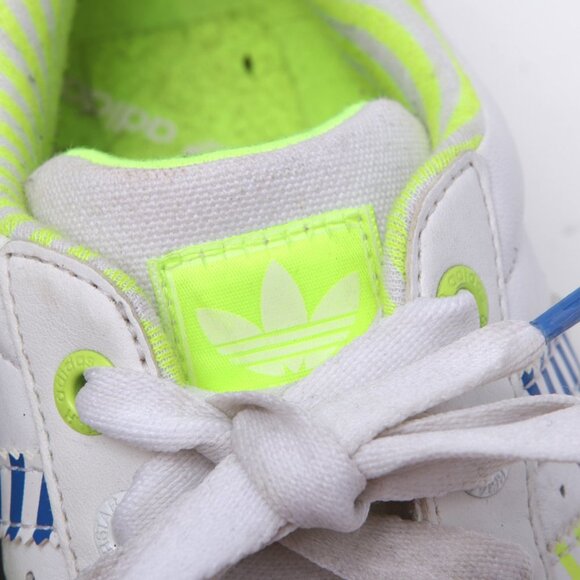 Adidas Superstar Leather Sneakers Running Shoes Neon Stripes Yellow Blue Red - Picture 11 of 12